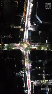 航拍广西桂林正阳街步行街夜景